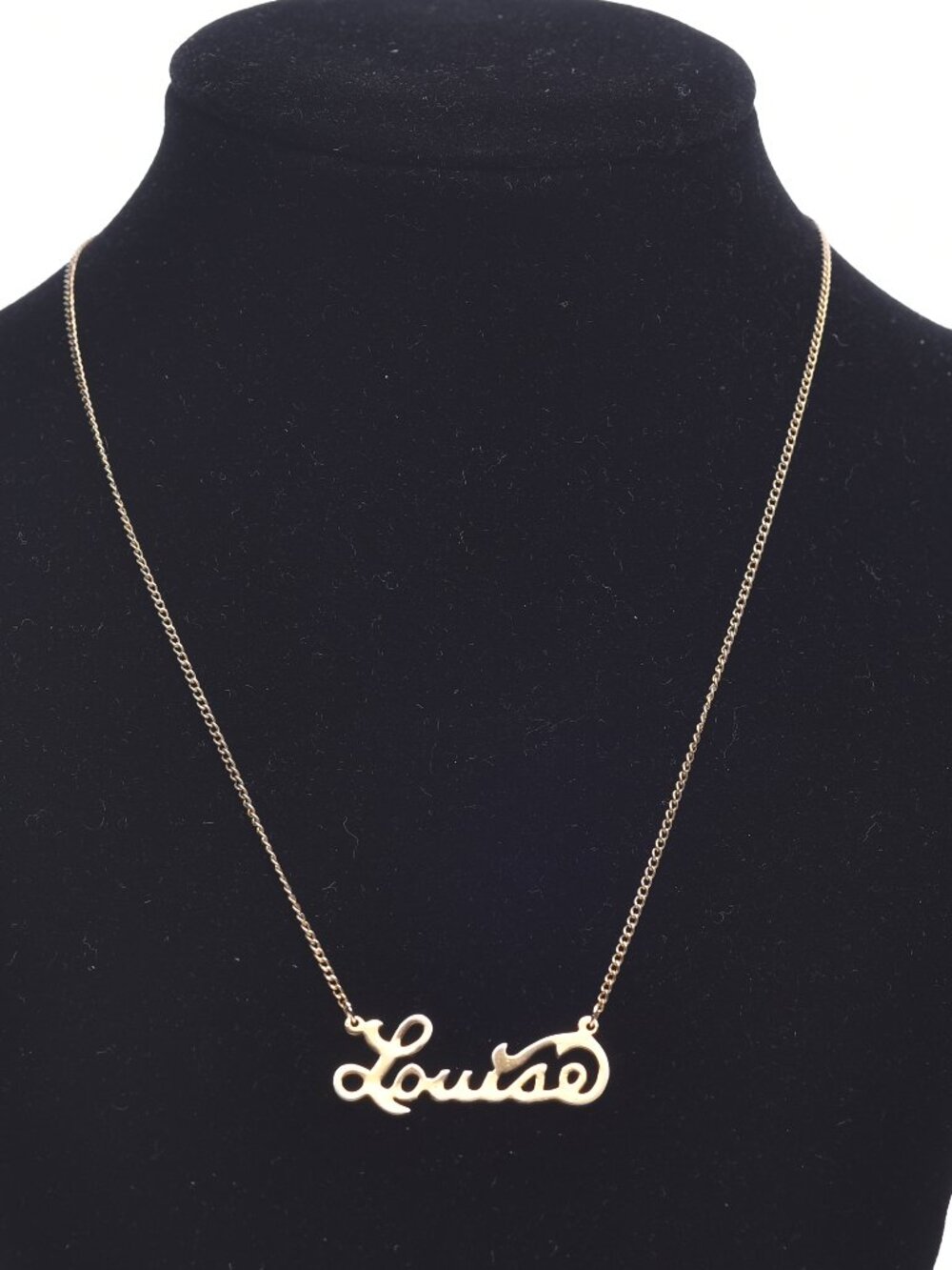 12K Gold-Filled Coro "Louise" Name Necklace - Vintage